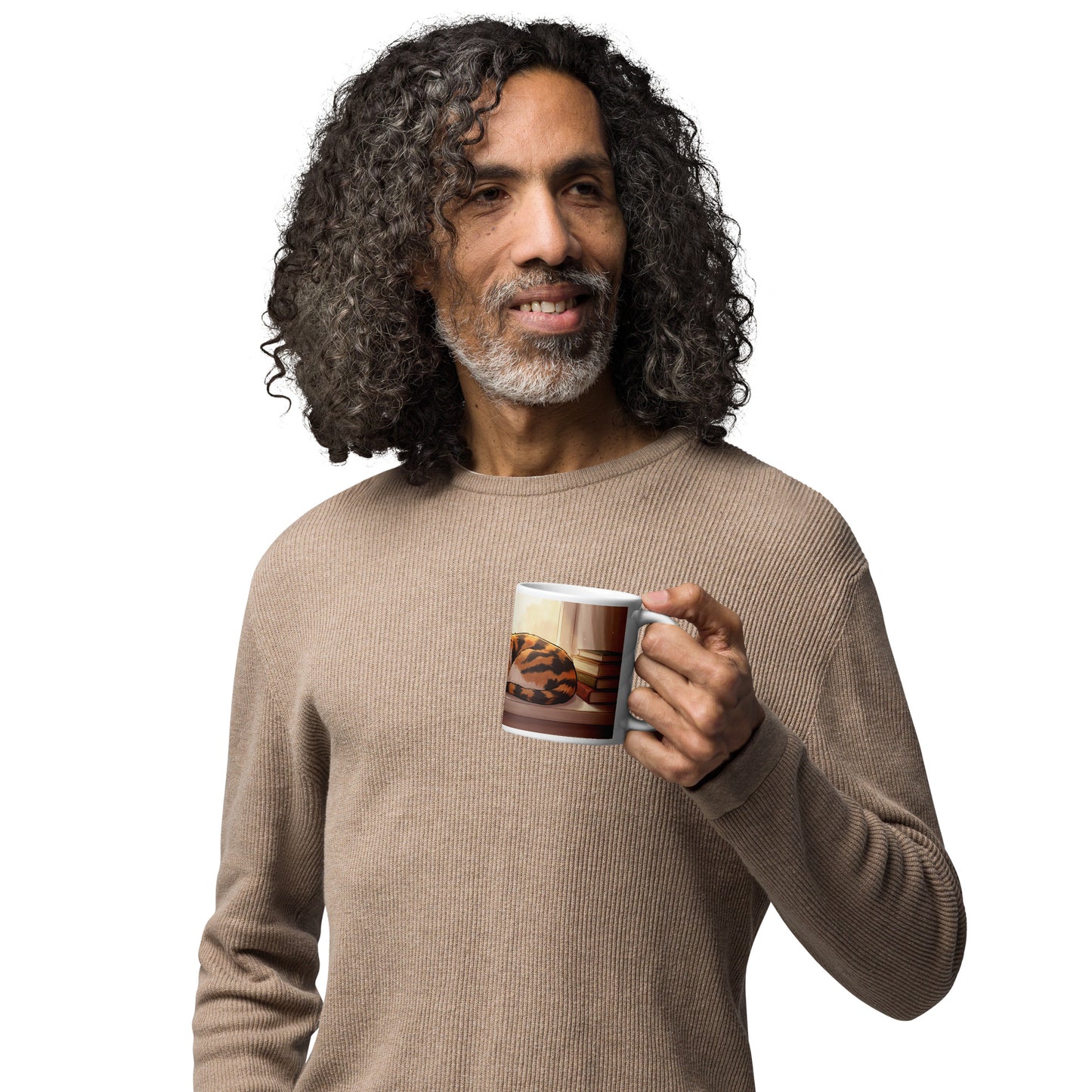 ペット似顔絵マグカップ 白 11oz 取っ手右向き