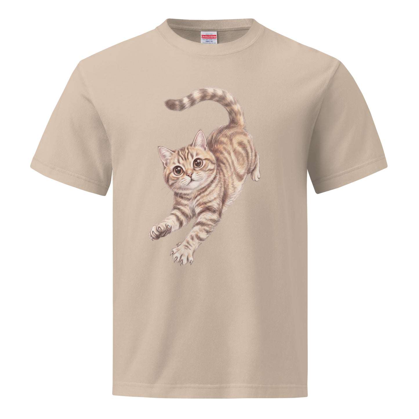 ペット似顔絵Tシャツ ライトベージュ 正面 ユニセックス AIアートプリント