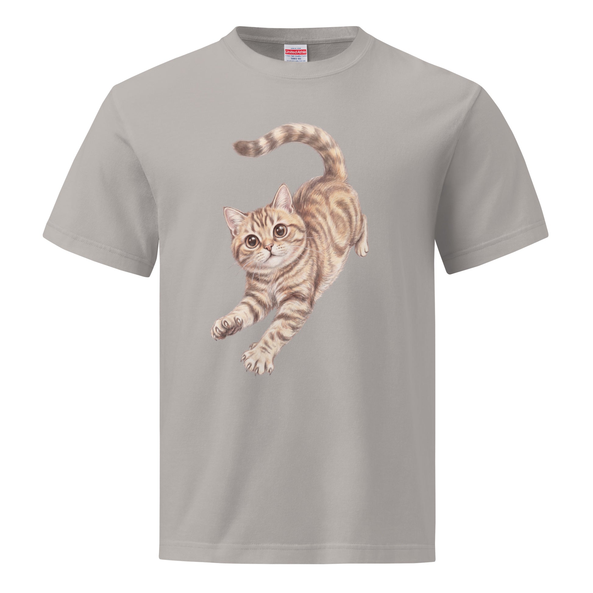 ペット似顔絵Tシャツ ライトグレー 正面 ユニセックス AIアートプリント