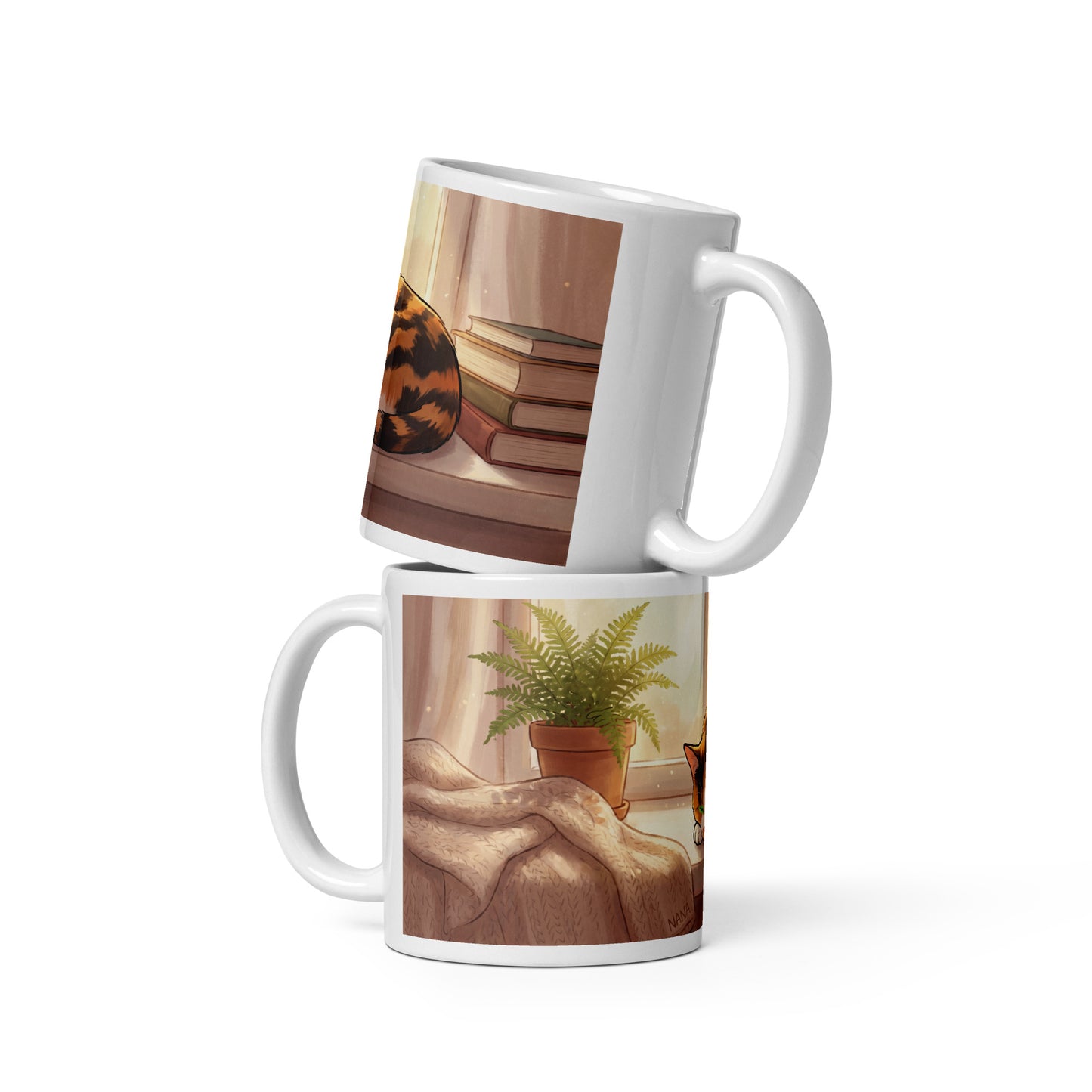 ペット似顔絵マグカップ 白 11oz 全体イメージ